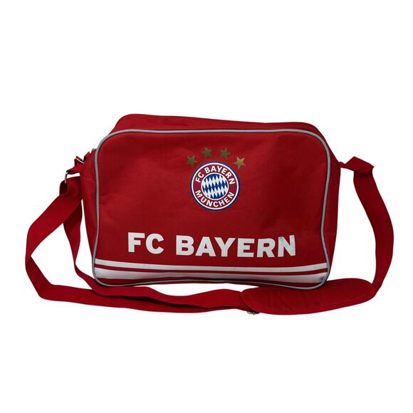 FC Bayern Flap top Messenger Bag Football Club Sport Soccer Red - Picture 2 of 8